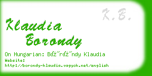 klaudia borondy business card